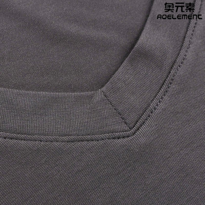 Short-sleeved inner T-shirt, tight V-neck men's vest, comfortable and light base layer, solid color